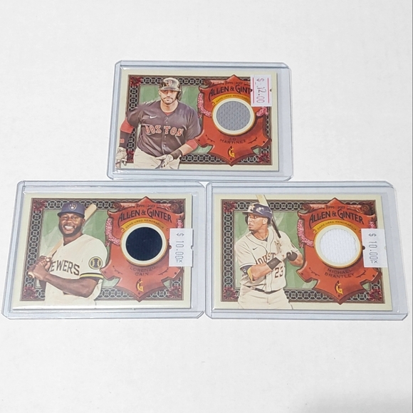 2022 Baseball Game-Used Jersey Lot of 3 Cards Boston Red Sox, Brewers & Astros - Picture 1 of 2